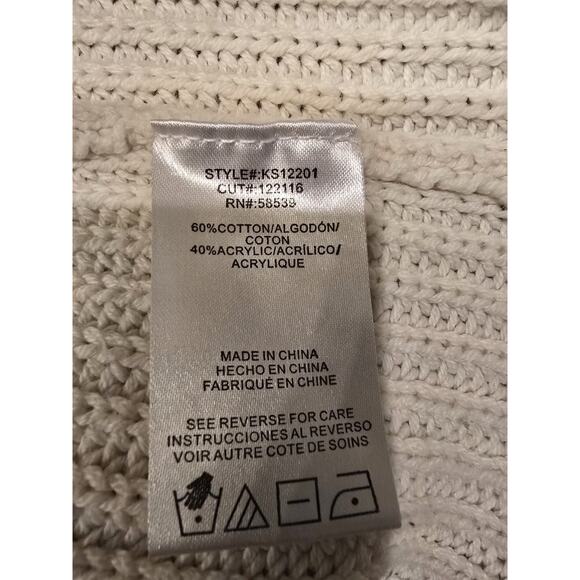 KUT From the Cloth Adire Knit Sweater Cream Lace Up Hem Women's Size Small - Picture 4 of 4